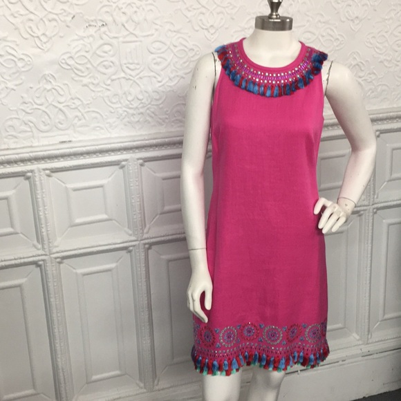 kate spade New Sample Pink Beaded Tassle Dress - Picture 4 of 6